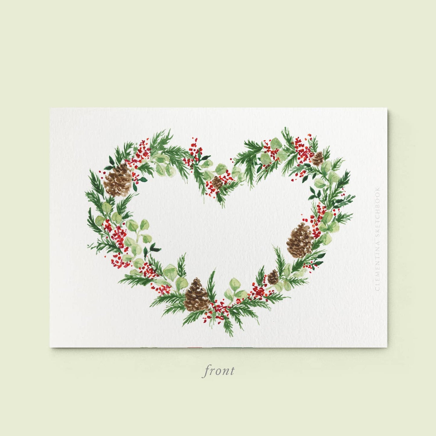 Xmas Wreath Stationery Card - 03