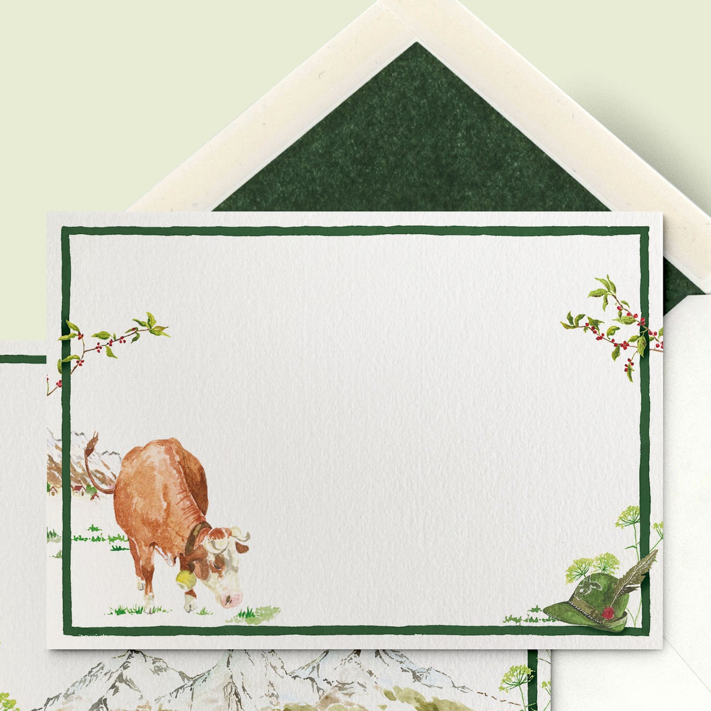 Yodelling Mountains Stationery Cards